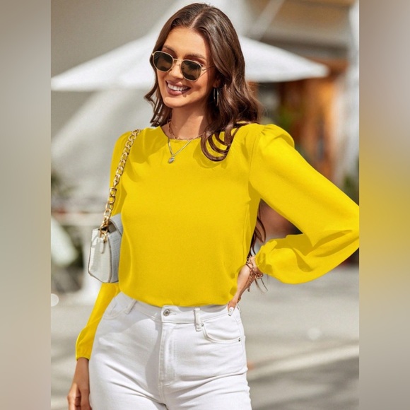 Classic Charm Long Balloon Sleeve Blouses - Picture 1 of 4